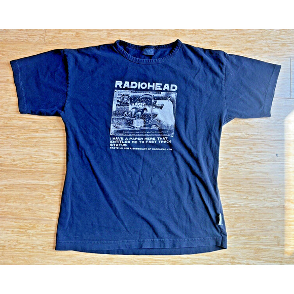 RADIOHEAD Black Stan Donwood TCHOCK Shirt Art 2000 Made by W.A.S.T.E. Men's XL - Picture 4 of 8